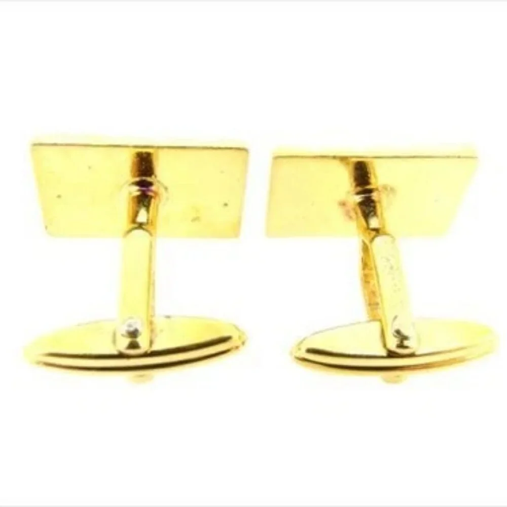 Dunhill cuffs D logos Gold Mens Authentic Used T7152